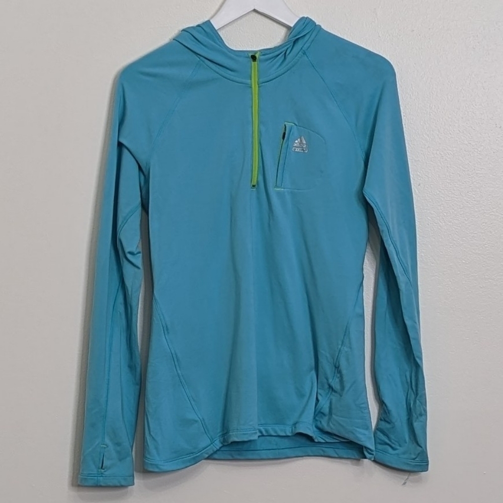 Adidas Women's Tech Fit Blue Quarter Zip Jacket